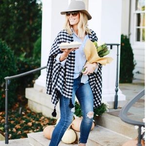 J.Crew Buffalo Check Wrap Size OS